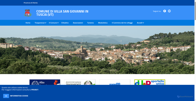 Security scan screenshot of https://www.comune.villasangiovanniintuscia.vt.it/