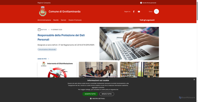 Security scan screenshot of https://www.comune.grottaminarda.av.it