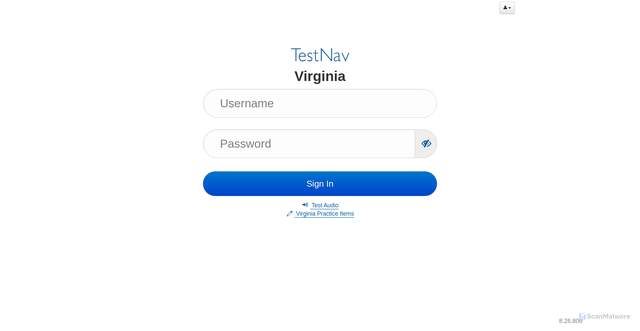 Security scan screenshot of https://va8.testnav.com