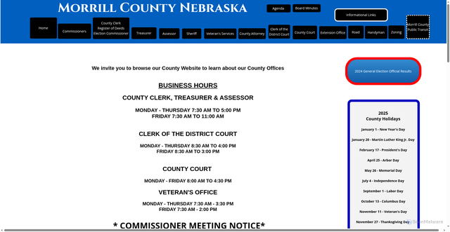 Security scan screenshot of https://www.morrillcountyne.gov/