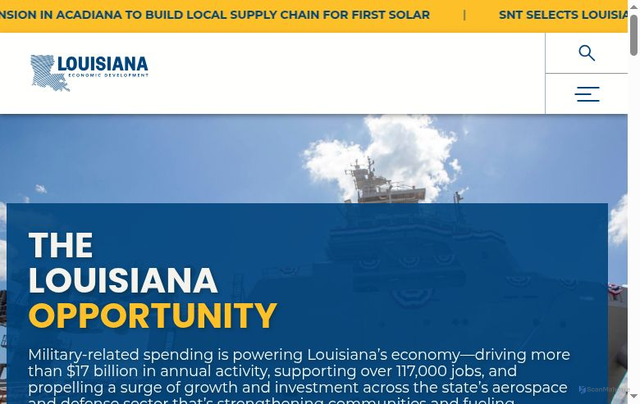 Security scan screenshot of https://www.opportunitylouisiana.gov/