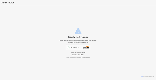 Security scan screenshot of https://www.researchgate.net/profile/Cihan-Doger