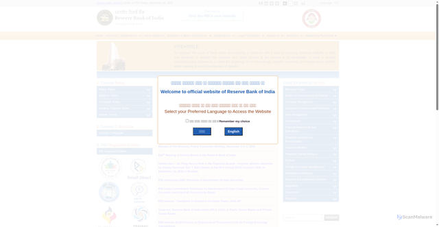 Security scan screenshot of https://www.rbi.org.in/