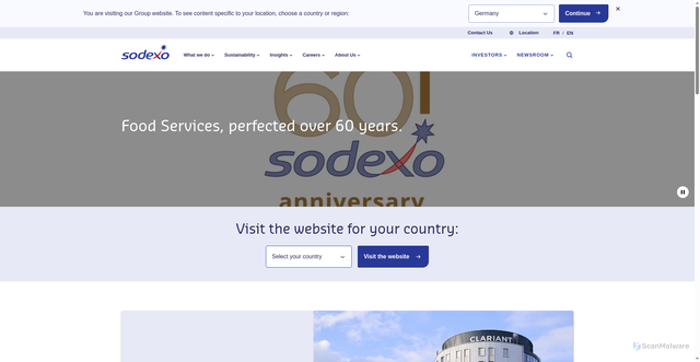 Security scan screenshot of https://www.sodexo.com
