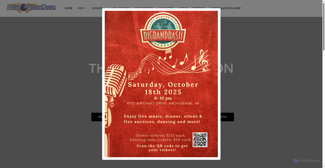 Security scan screenshot of https://alaskaairmuseum.org/