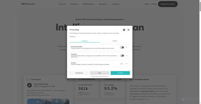 Security scan screenshot of https://authorize.meltwater.com