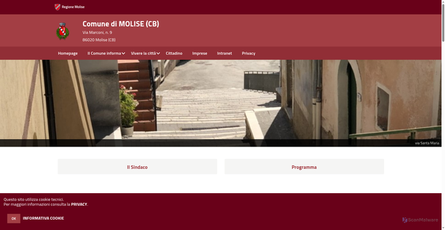 Security scan screenshot of https://www.comune.molise.cb.it/hh/index.php