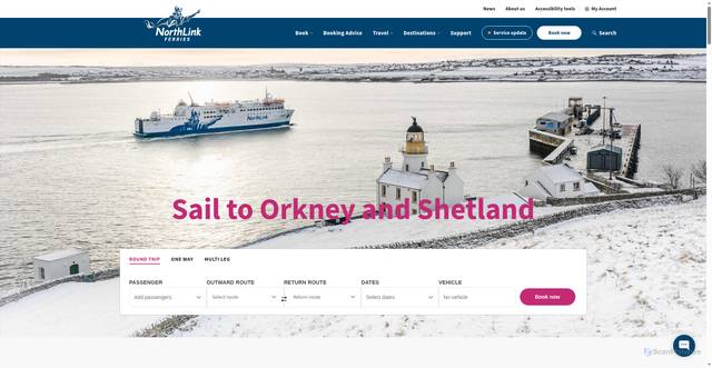 Security scan screenshot of https://www.northlinkferries.co.uk/