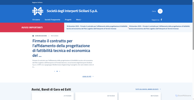 Security scan screenshot of https://www.interporti.sicilia.it/