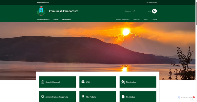 Security scan screenshot of https://www.comune.campotosto.aq.it/