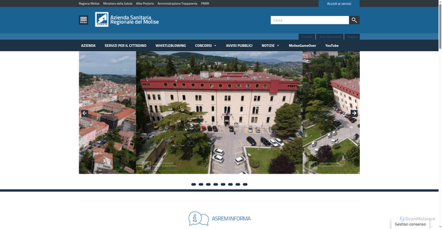 Security scan screenshot of https://www.asrem.molise.it/