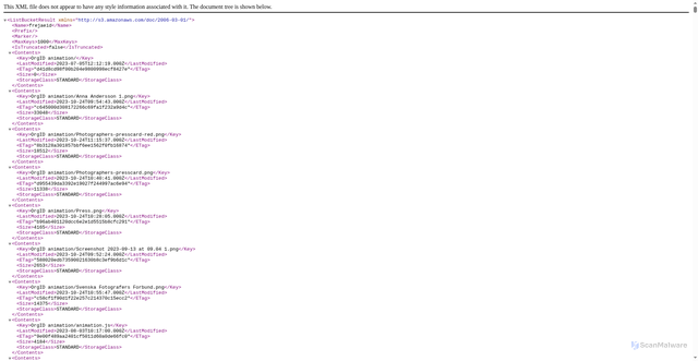 Security scan screenshot of https://frejaeid.s3.eu-north-1.amazonaws.com/
