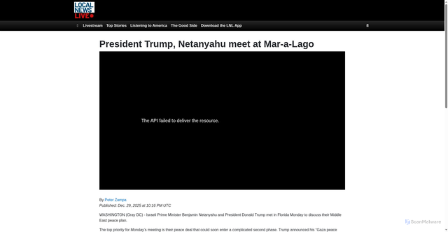 Security scan screenshot of https://www.localnewslive.com/2025/12/29/president-trump-netanyahu-meet-mar-a-lago/