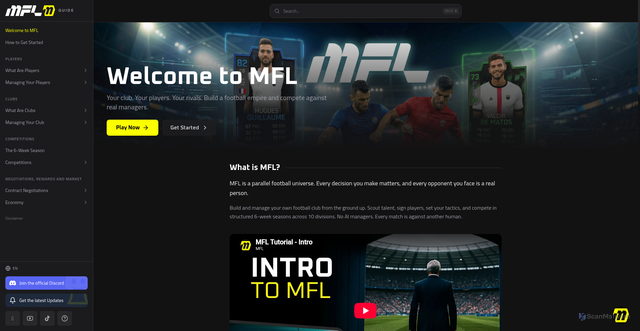 Security scan screenshot of https://guide.playmfl.com/