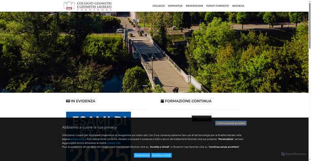 Security scan screenshot of https://www.collegio.geometri.pn.it/