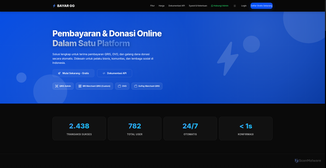 Security scan screenshot of http://bayar.gg/