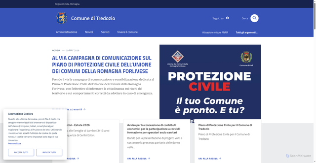 Security scan screenshot of https://www.comune.tredozio.fc.it