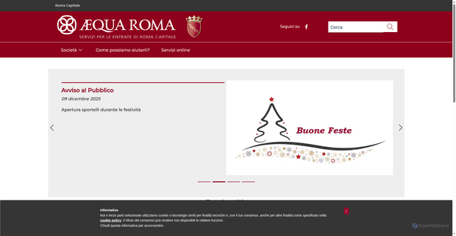 Security scan screenshot of https://www.aequaroma.it/
