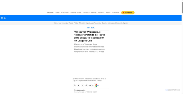 Security scan screenshot of amp.telediario.mx