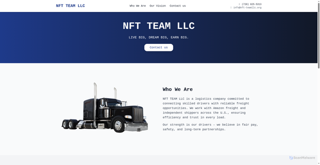 Security scan screenshot of http://nft-teamllc.org/