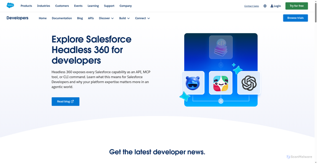 Security scan screenshot of https://developerforce.com