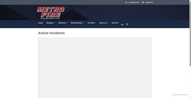 Security scan screenshot of https://sacfire-px.specialdistrict.org/active-incidents