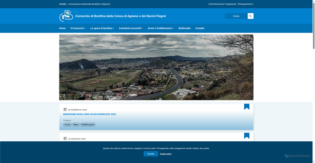 Security scan screenshot of https://www.bonificagnanoeflegrei.it/