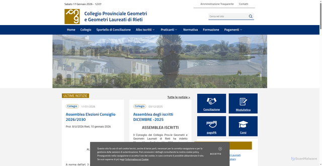 Security scan screenshot of https://www.geometririeti.it/