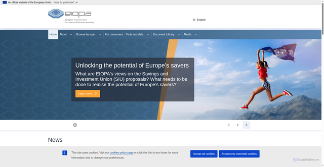 Security scan screenshot of https://www.eiopa.europa.eu/select-language?destination=/node/1