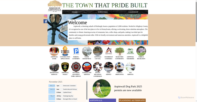 Security scan screenshot of https://www.aspinwallpa.gov/