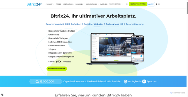 Security scan screenshot of https://www.bitrix24.net