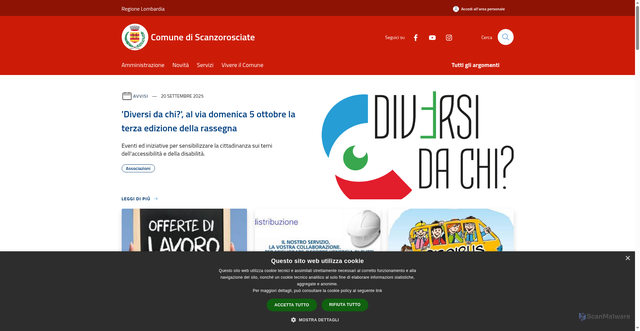 Security scan screenshot of https://www.comune.scanzorosciate.bg.it/it