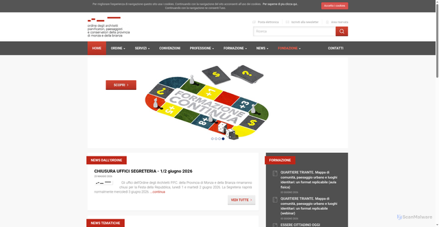 Security scan screenshot of https://www.ordinearchitetti.mb.it