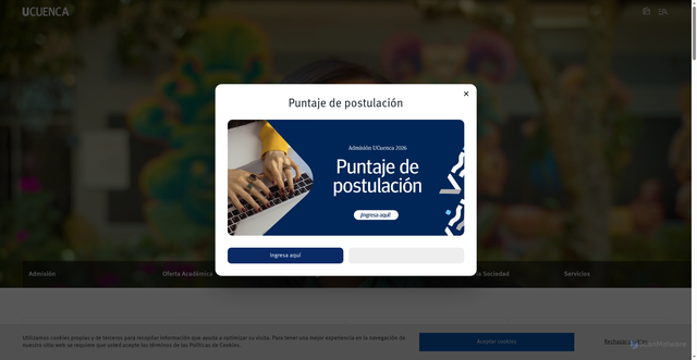Security scan screenshot of https://ucuenca.edu.ec