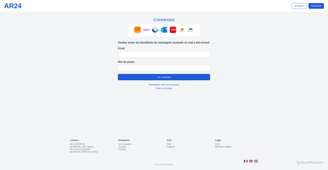 Security scan screenshot of https://ar24-france-info.netlify.app/