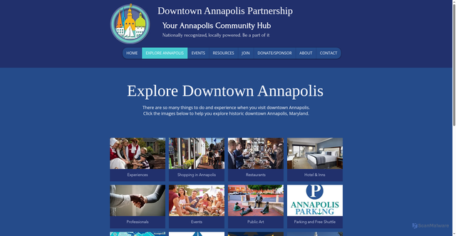 Security scan screenshot of https://www.downtownannapolispartnership.org/visit-annapolis