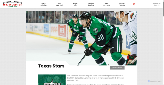 Security scan screenshot of https://www.hebcenter.com/teams/detail/texas-stars