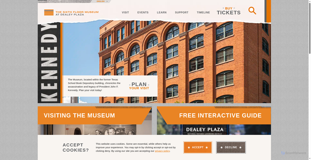 Security scan screenshot of https://www.jfk.org/