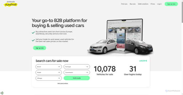 Security scan screenshot of https://autoproff.com