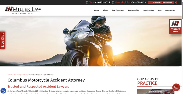 Security scan screenshot of https://www.bgmillerlaw.com/columbus-motorcycle-accident-attorney/