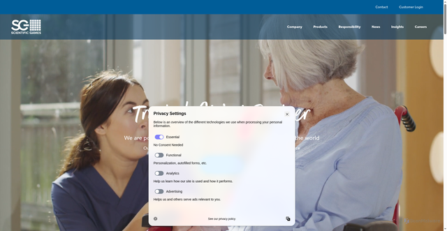 Security scan screenshot of https://www.scientificgames.com/