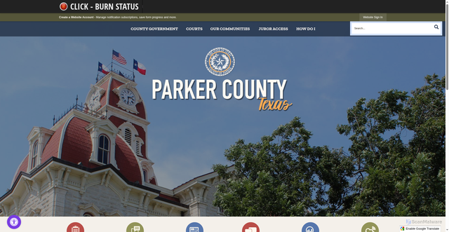 Security scan screenshot of https://parkercountytx.gov/