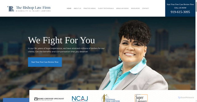 Security scan screenshot of https://disabilitylawfirmnc.com/