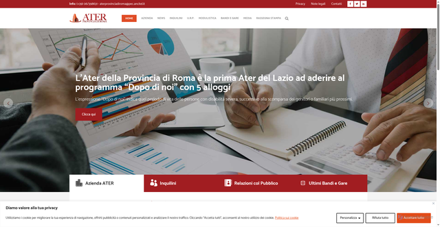 Security scan screenshot of https://www.aterprovinciadiroma.com/