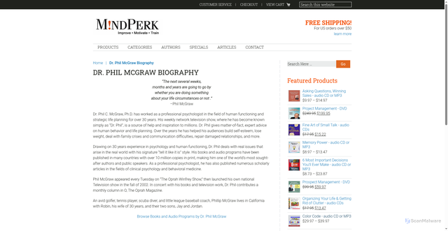 Security scan screenshot of https://www.mindperk.com/dr-phil-mcgraw/?srsltid=AU7gw4Us-3TwFoIwL8Xxuqu-oOdTyGMANse_o96duIeZ9r__qdx8Ncyh