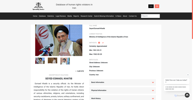 Security scan screenshot of https://spreadingjustice.org/individual-violator/sj81372/