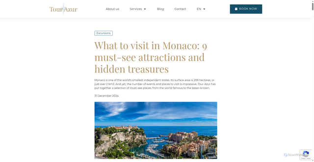 Security scan screenshot of https://www.tourazur.com/en/what-to-visit-in-monaco-9-must-see-attractions-and-hidden-treasures/