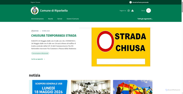 Security scan screenshot of https://www.comune.riparbella.pi.it