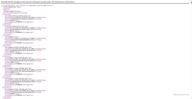 Security scan screenshot of https://wfpquantum.s3.amazonaws.com