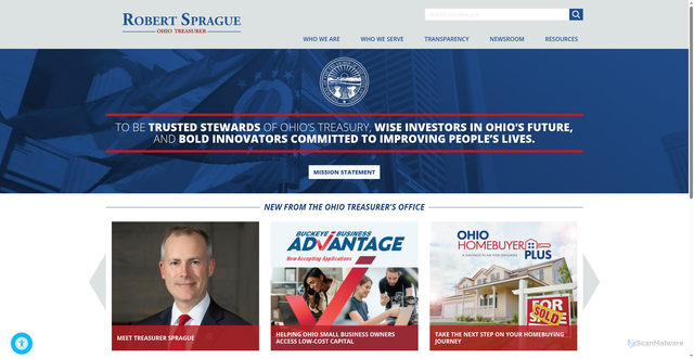 Security scan screenshot of https://tos.ohio.gov/